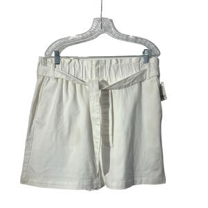 DRAPER JAMES RSVP™ Paperbag Shorts Denim White Tie Waist Size XL NWT